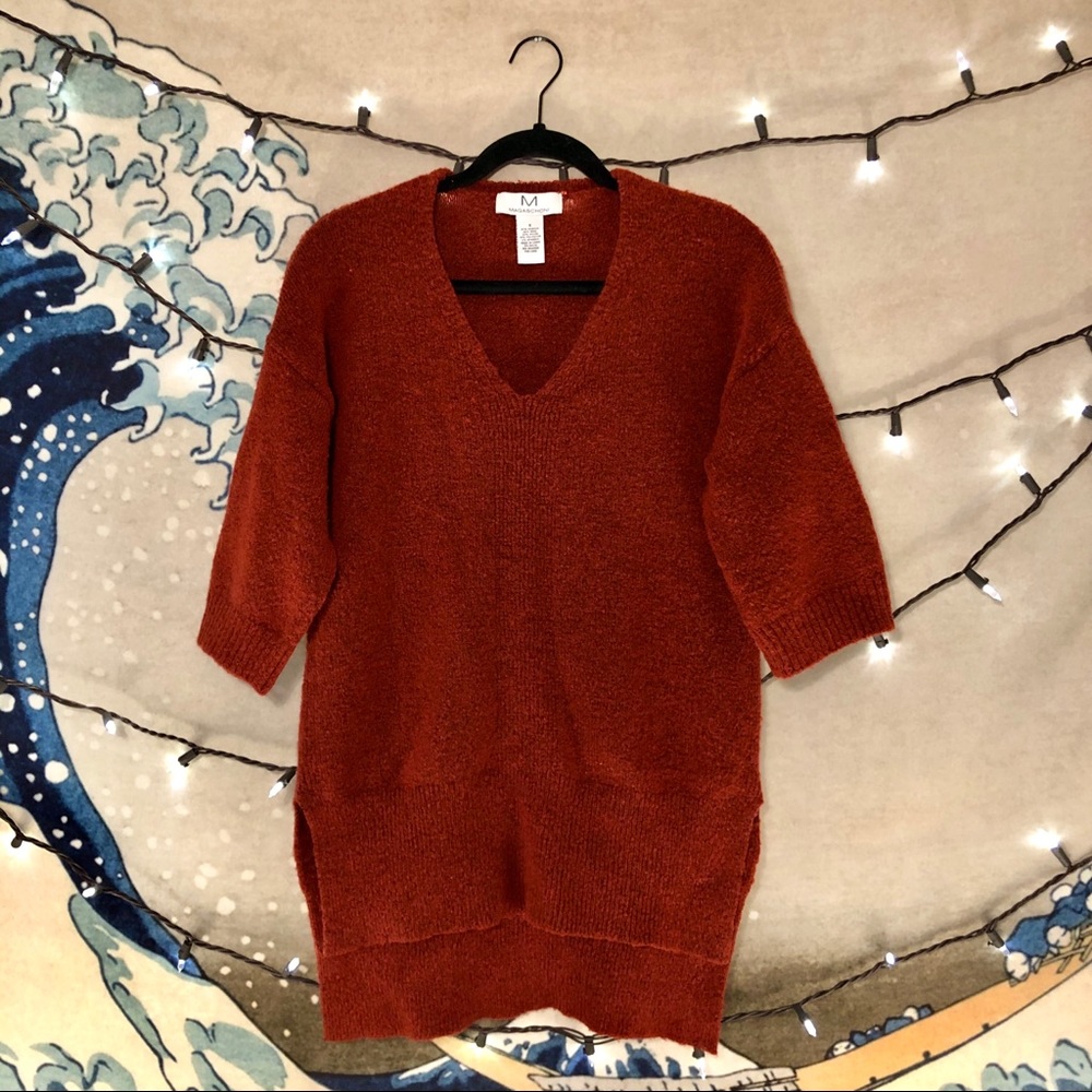 🌊 Magaschoni Burnt Orange/Red Wool Sweater Size S